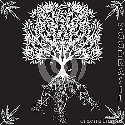 Yggdrasil â€“ vector World tree from Scandinavian mythology Vector Illustration